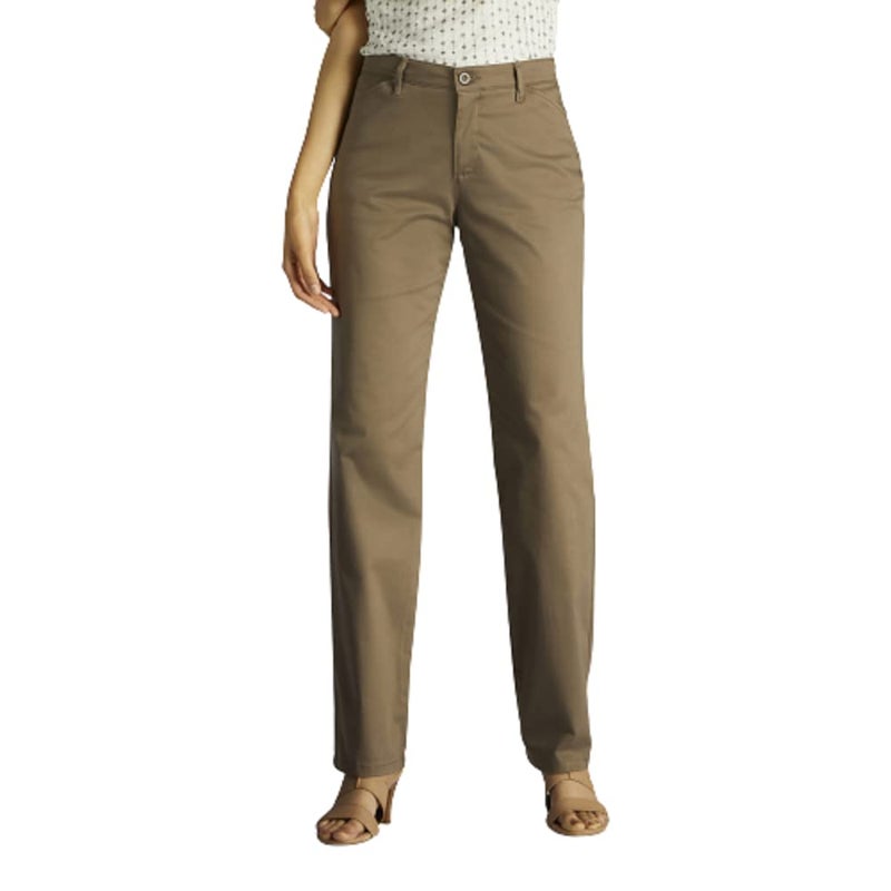 Lee Women's Relaxed Fit All Day Straight Leg Pant Deep Breen 12 Long